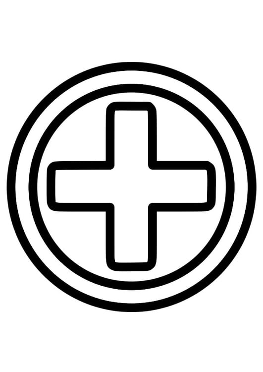 Coloring page first aid icon
