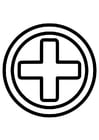 Coloring pages first aid icon