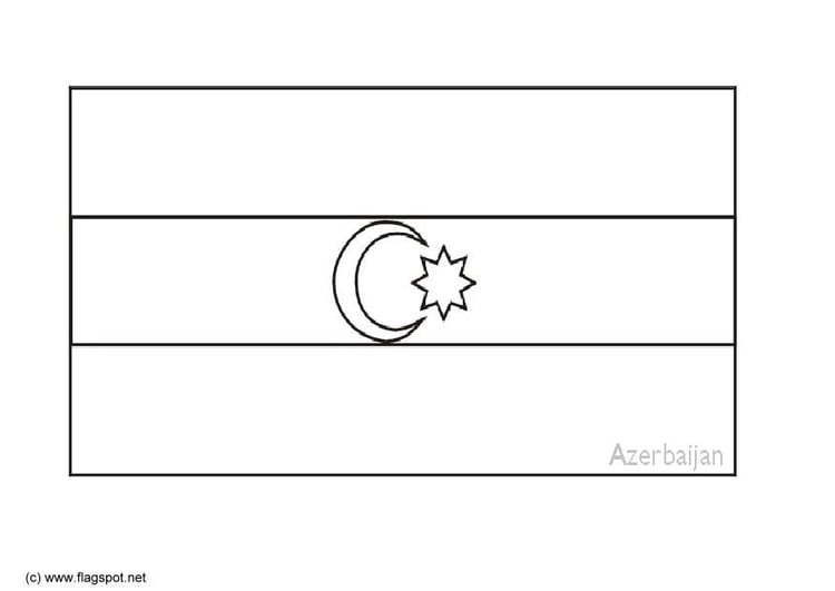 Coloring page flag Azerbijan