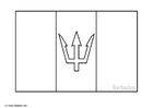Coloring pages flag Barbados