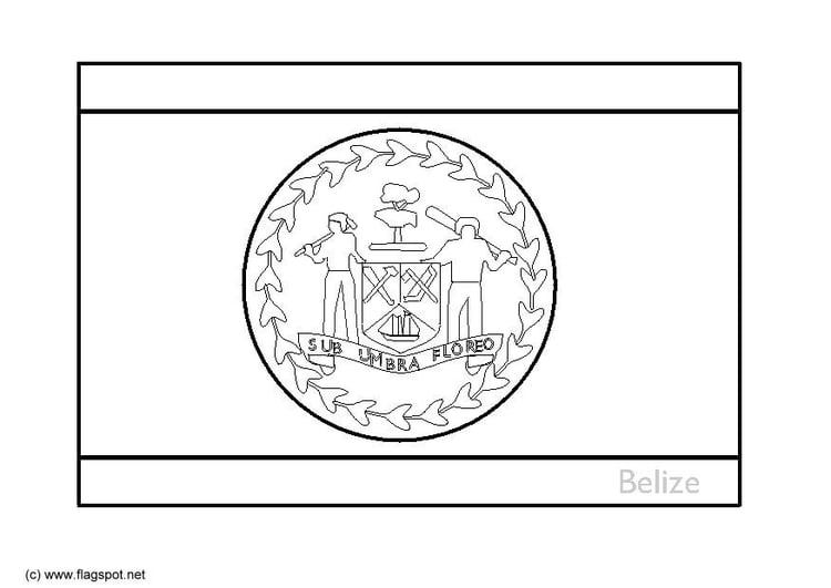 Coloring page flag Belize