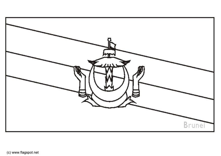 Coloring page flag Brunei
