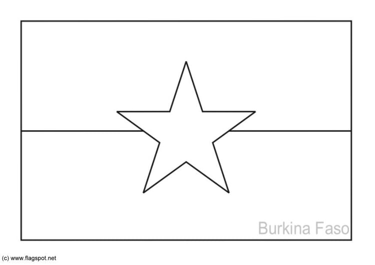 Coloring page flag Burkina Faso