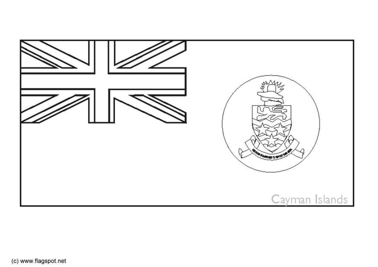 Coloring page flag Cayman Islands