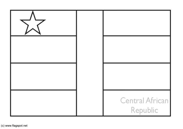 Coloring page flag Central African Republican
