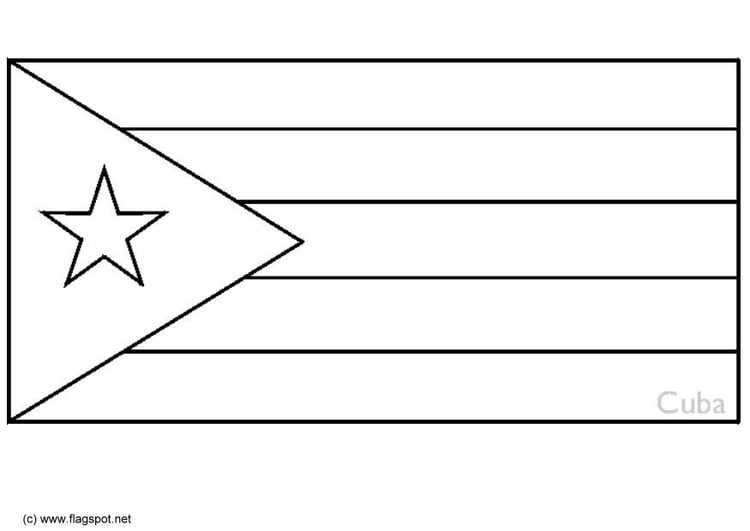 Coloring page flag Cuba