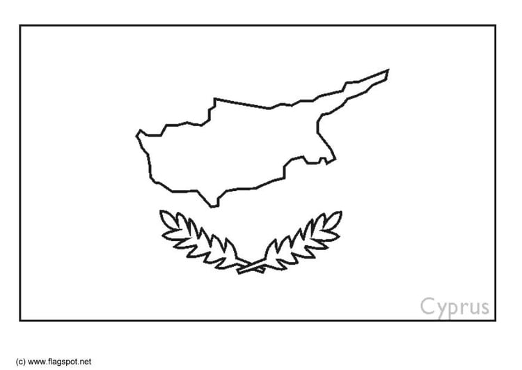 Coloring page flag Cyprus