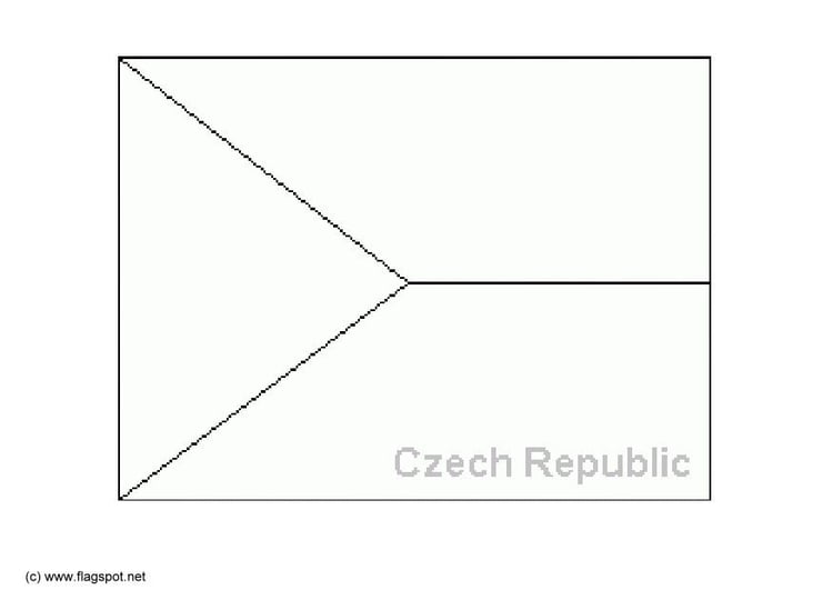 Coloring page flag Czech Republic