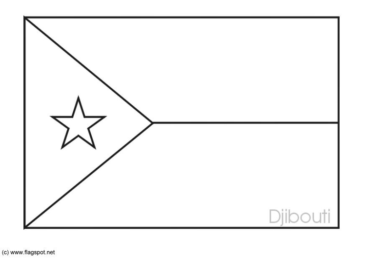 Coloring page flag Djibouti