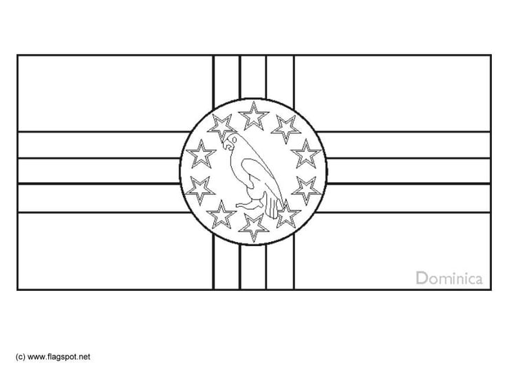 Coloring page flag Dominica