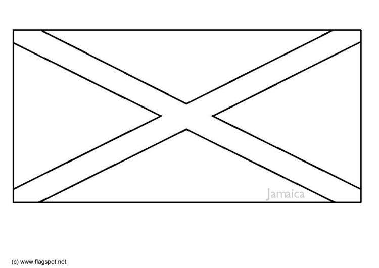Coloring page flag Jamaica
