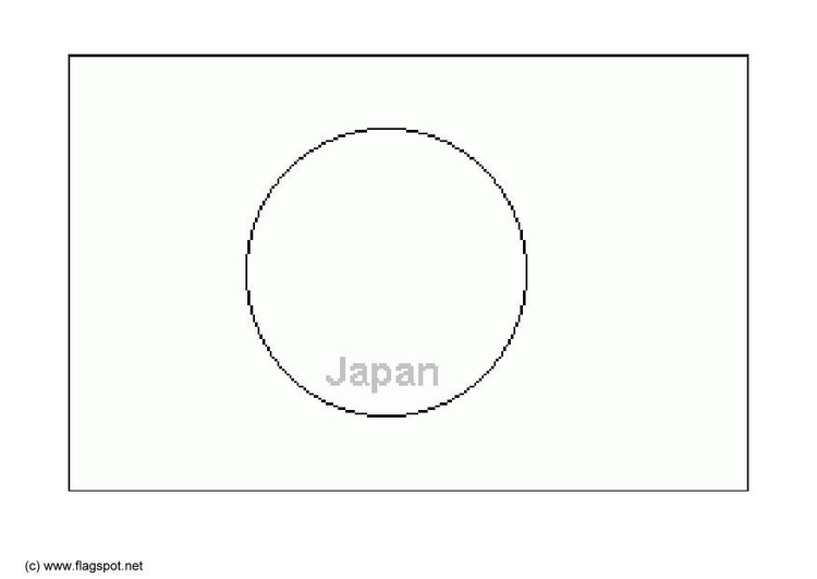 Coloring page flag Japan