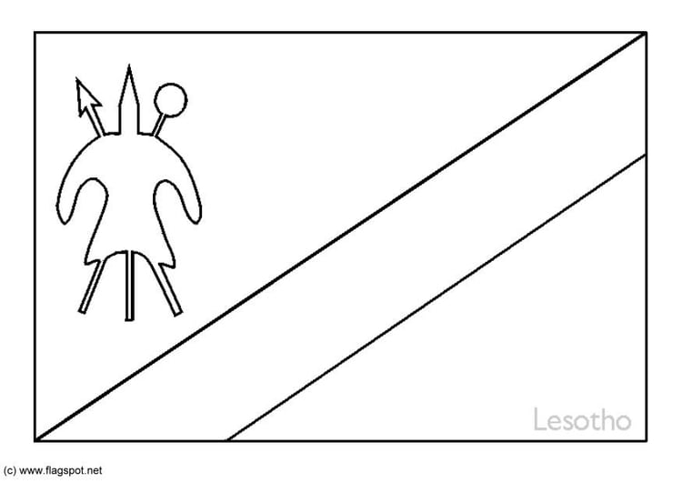 Coloring page flag Lesotho