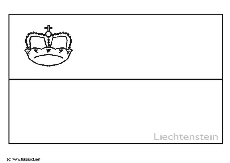 Coloring page flag Lichtenstein