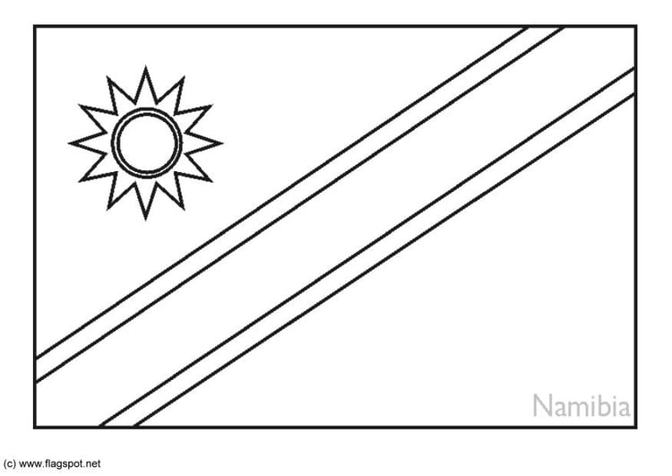 Coloring page flag Namibia