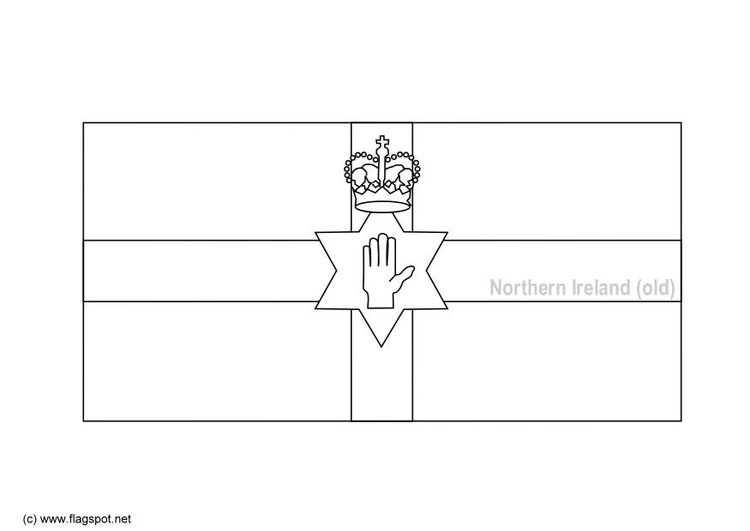 Coloring page flag Northern Ireland (old)