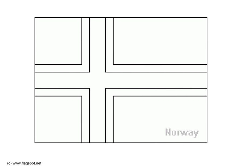 Coloring page flag Norway