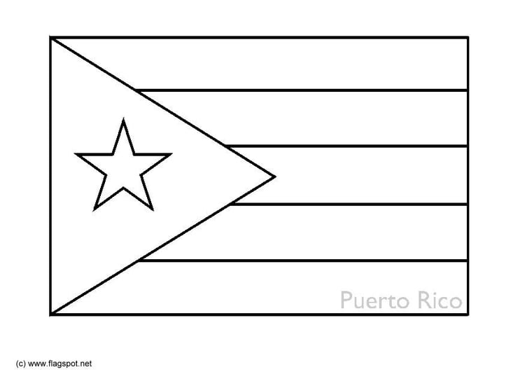Coloring page flag Puerto Rico