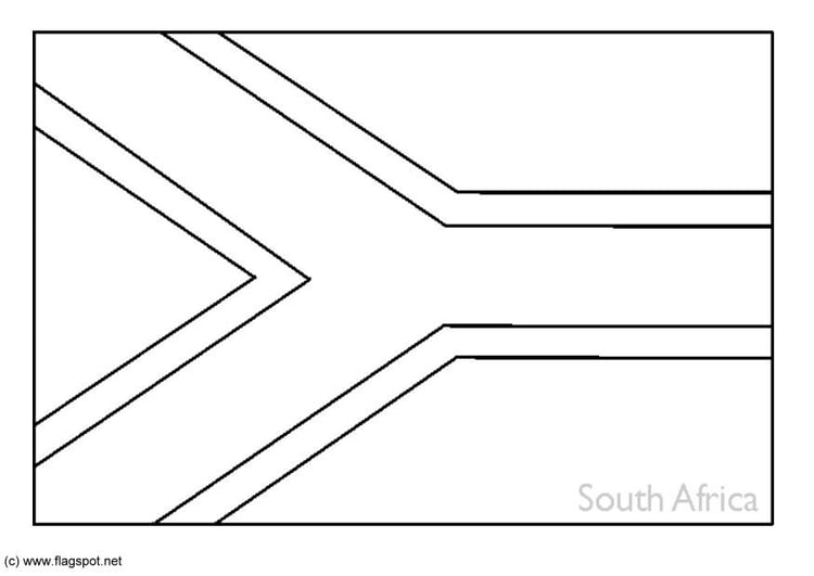 Coloring page flag South Africa
