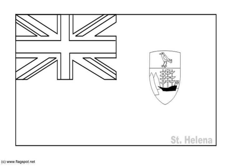 Coloring page flag St Helena