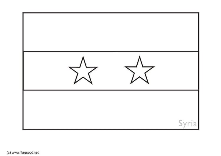 Coloring page flag Syria