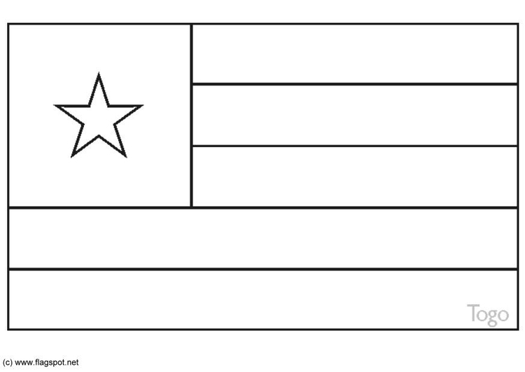 Coloring page flag Togo