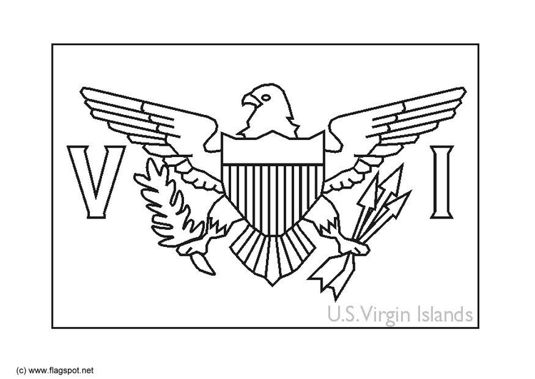 Coloring page flag Virgin Islands USA