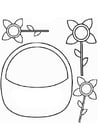 Coloring pages flower basket