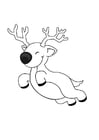 Coloring pages flying reindeer