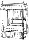 Coloring pages Four-poster bed