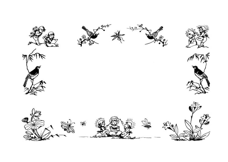 Coloring page frame - fairy tales