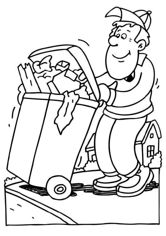 garbage man coloring pages for preschoolers - photo #6