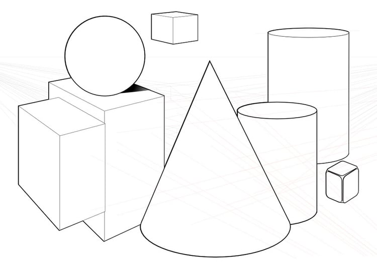Coloring page geometric shapes