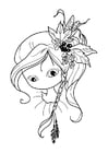 Coloring pages girl - draw nose and mouth