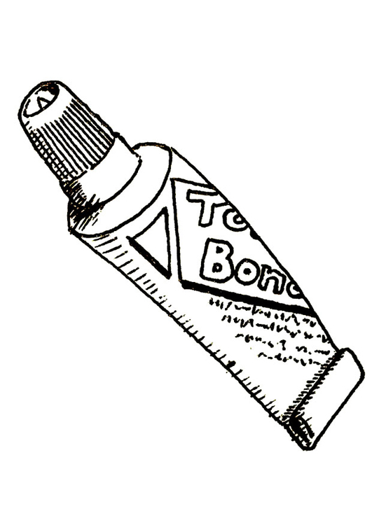 Coloring page glue tube
