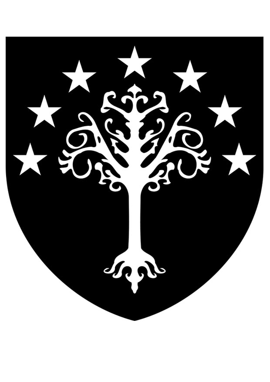 Coloring page Gondor coat of arms