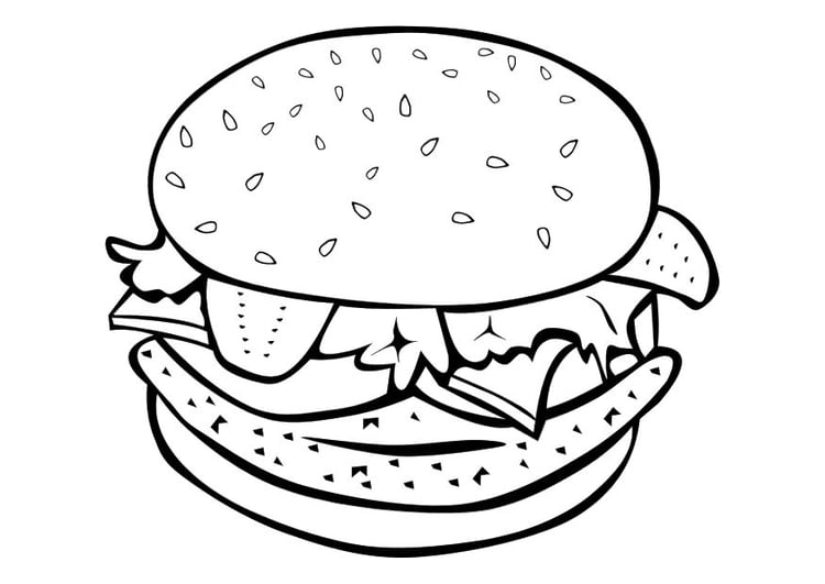 Coloring page hamburger