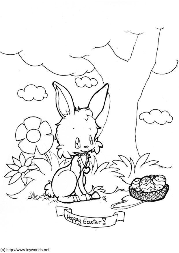 happy easter coloring sign. Coloring page Happy Easter