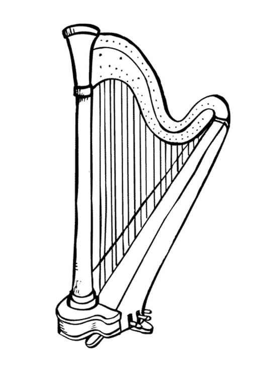 Coloring page harp