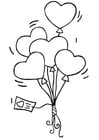 Coloring pages heart balloon