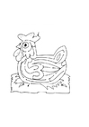 Coloring pages hen maze