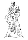 Coloring pages Heracles and Antaeos