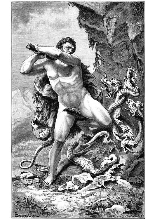 Hercules and the snake