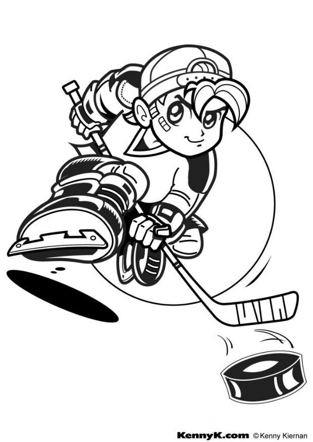 color hockey. Coloring Pages Girl Hockey Player 01 