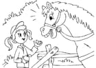 Coloring pages horse and girl