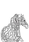 Coloring pages horse with foal