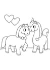 Coloring pages horses in love