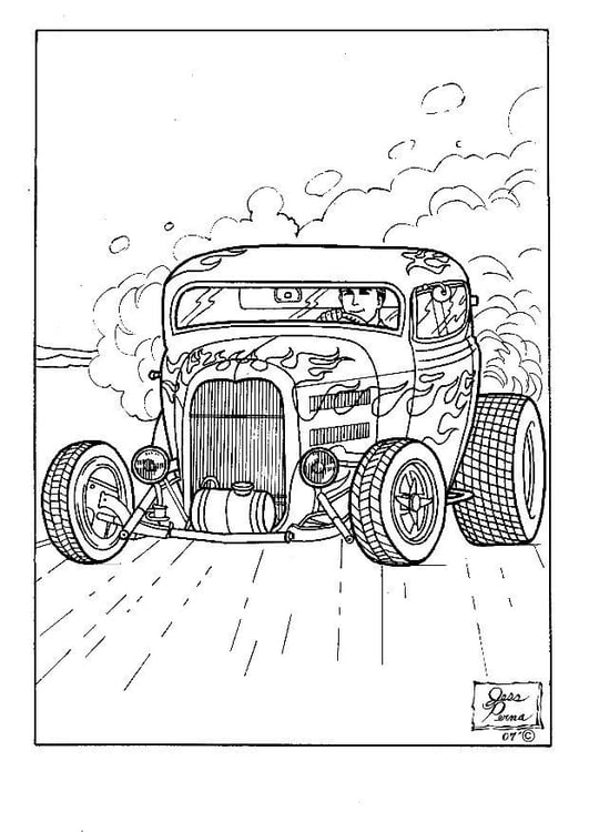 Coloring page hot rod