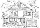 Coloring pages house - exterior