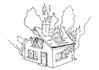 Coloring pages house on fire